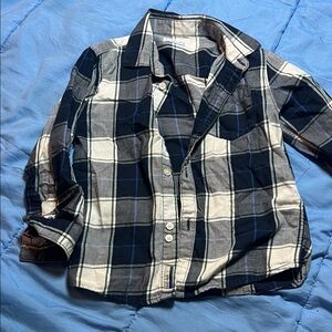 Mayoral Black and Cream Plaid Shirt